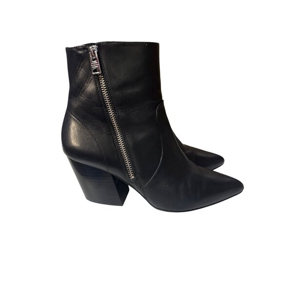 AllSaints Leather Pointed Toe Ankle Boots In Black 7 - Picture 4 of 9